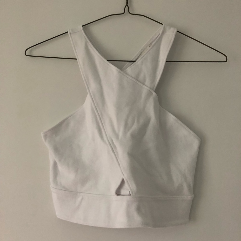 Cross body White Crop Top